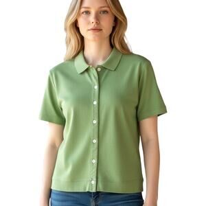 🌿 Real Comfort Crop Shacket | Petite L | Vintage Green💚